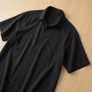 Linen viscose WASHED black