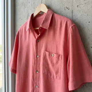 Linen viscose WASHED coral