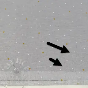 Cotton fabric Sweet bear star light grey ORGANIC 2nd class