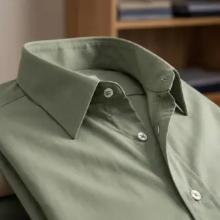 Cotton poplin UNI old green