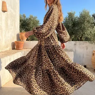 Viscose RADIANCE Wild skin brown digital print