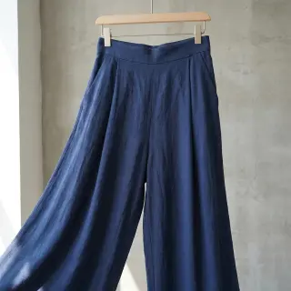 Linen viscose WASHED marine