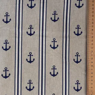 Decoration fabric Linenlook Stripe Maritime