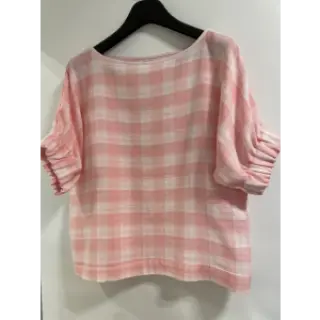 Double gauze/muslin Double sided CHECKS MINI old rose