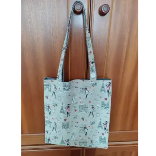 Decoration fabric Linenlook Cute Paris multico