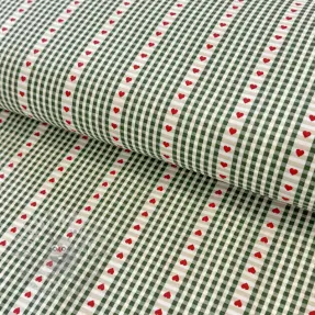 Cotton fabric COSY vert