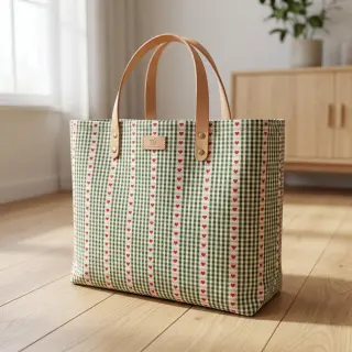 Cotton fabric COSY vert
