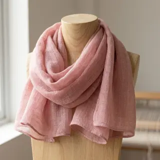 Cotton fabric SLUB WASHED old rose