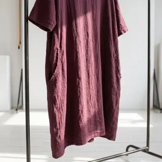 Linen enzyme washed STONEWASHED PREMIUM bordeaux