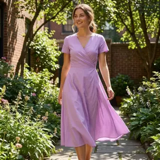 Cotton fabric with viscose lilac