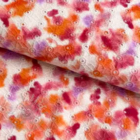 Cotton fabric EMBROIDERY Paint brush design A
