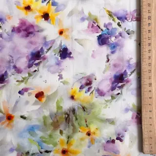 Cotton fabric SATIN STRETCH Corn flowers