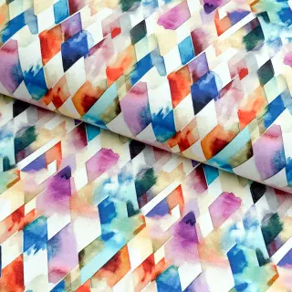 Cotton fabric SATIN STRETCH Irregular diamonds design B