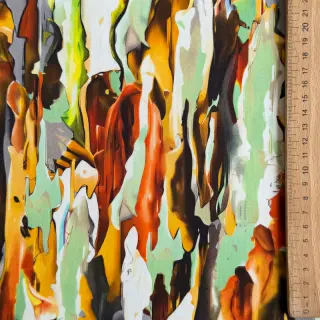 Cotton fabric SATIN STRETCH Abstract paint