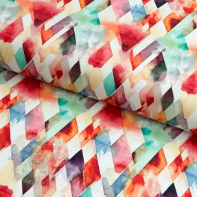 Cotton fabric SATIN STRETCH Irregular diamonds design A