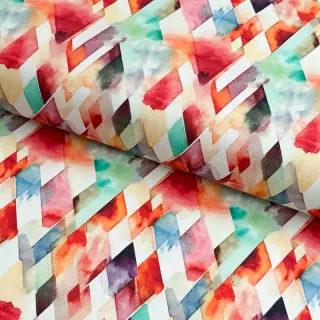 Cotton fabric SATIN STRETCH Irregular diamonds design A