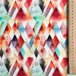 Cotton fabric SATIN STRETCH Irregular diamonds design A