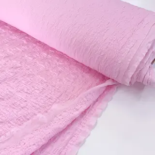 Cotton fabric SMOGGED EMBROIDERY light pink
