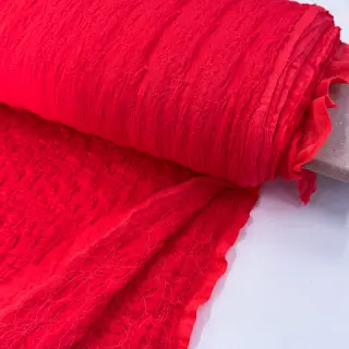 Cotton fabric SMOGGED EMBROIDERY peach