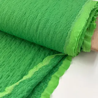 Cotton fabric SMOGGED EMBROIDERY green