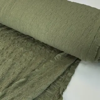Cotton fabric SMOGGED EMBROIDERY army green