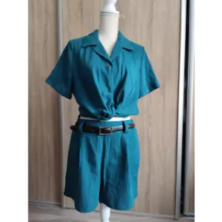 Double gauze/muslin dark cyan