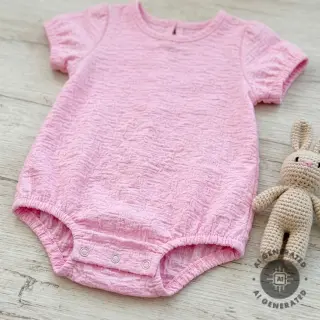 Cotton fabric SMOGGED EMBROIDERY light pink