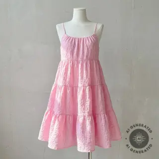 Cotton fabric SMOGGED EMBROIDERY light pink