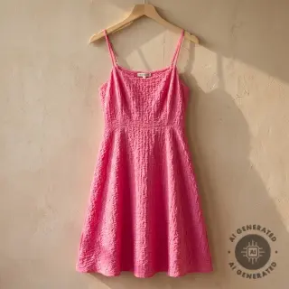 Cotton fabric SMOGGED EMBROIDERY fuchsia