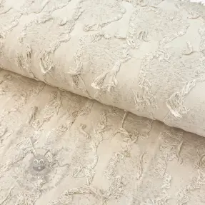 Cotton fabric with linen JACQUARD RUFFLE