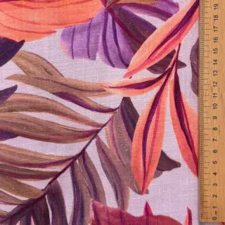 Linen viscose Painted leaves