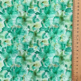 Cotton fabric EMBROIDERY Viola green digital print
