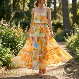 Linen viscose Impressionist
