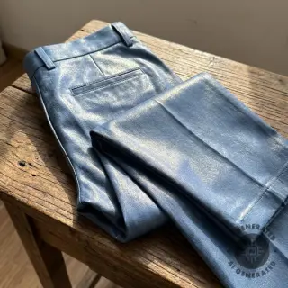 JEANS DENIM 6 OZ STRETCH WASHED metallic blue gold