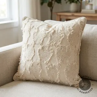 Cotton fabric with linen JACQUARD RUFFLE
