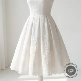 Cotton fabric EMBROIDERY Catchy Flowy white