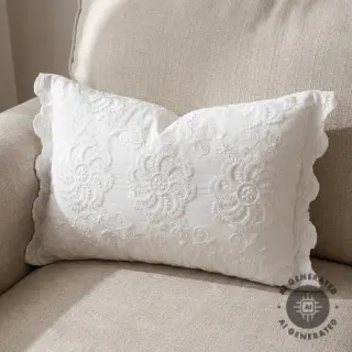 Cotton fabric EMBROIDERY Catchy Flowy white