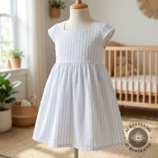 Cotton fabric EMBROIDERY Flowstripe