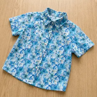 Cotton fabric EMBROIDERY Viola blue digital print