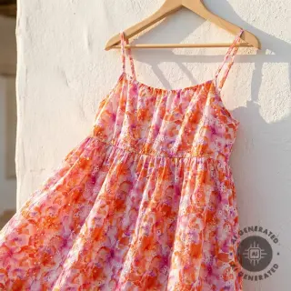 Cotton fabric EMBROIDERY Viola peach digital print