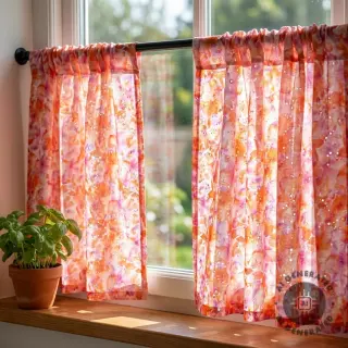 Cotton fabric EMBROIDERY Viola peach digital print
