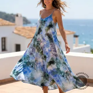 Viscose TWILL Messy TIE DYE design C