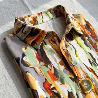 Cotton fabric SATIN STRETCH Abstract paint