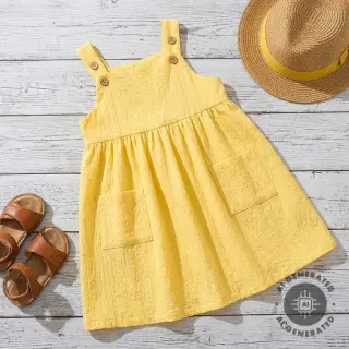 Cotton fabric SMOGGED EMBROIDERY yellow