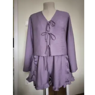 Linen viscose BUBBLY lilac