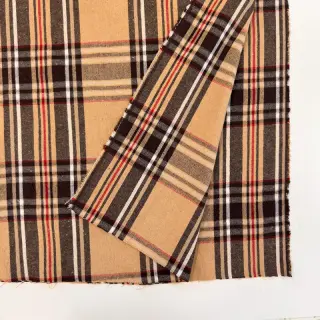 Decoration fabric Ecossais beige coffee