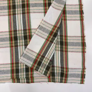 Decoration fabric Ecossais ecru vert