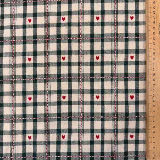 Decoration fabric jacquard Villars ecru vert