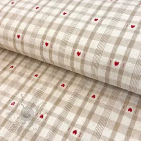Decoration fabric jacquard Ollon ficelle rouge