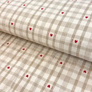 Decoration fabric jacquard Ollon ficelle rouge